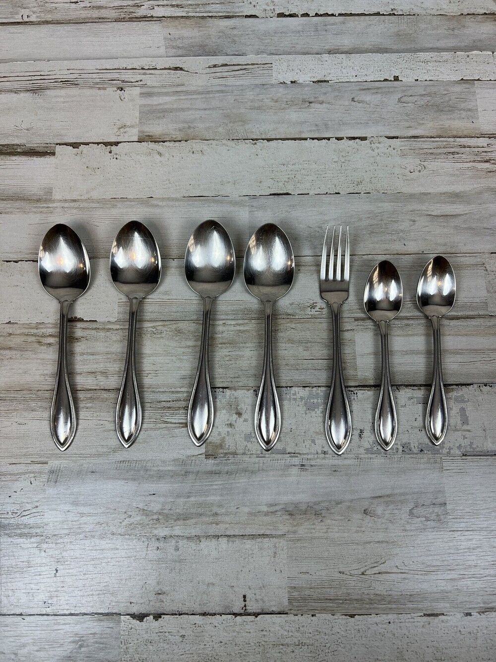 Oneida ARBOR AMERICAN HARMONY Set of 4 Serving Spoons & 2 Teaspoons Bonus Fork